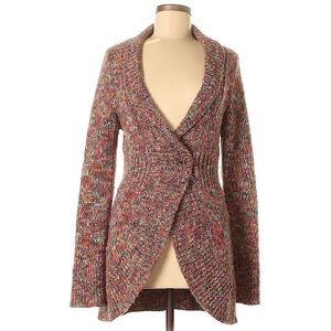 Anthropologie Cardigan Chunky Sweater Rainbow Knit